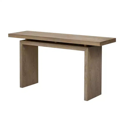 Console minimaliste avec placage en frêne, Table d'entrée en bois moderne pour l'entrée et le salon