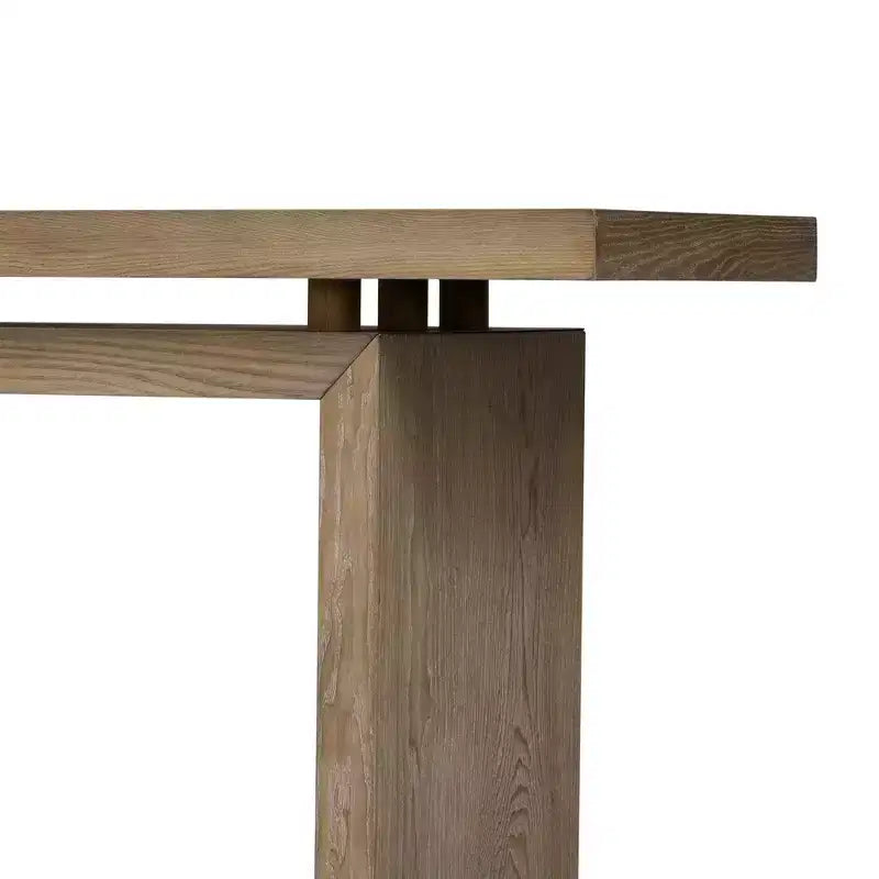Console minimaliste avec placage en frêne, Table d'entrée en bois moderne pour l'entrée et le salon