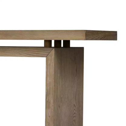 Console minimaliste avec placage en frêne, Table d'entrée en bois moderne pour l'entrée et le salon