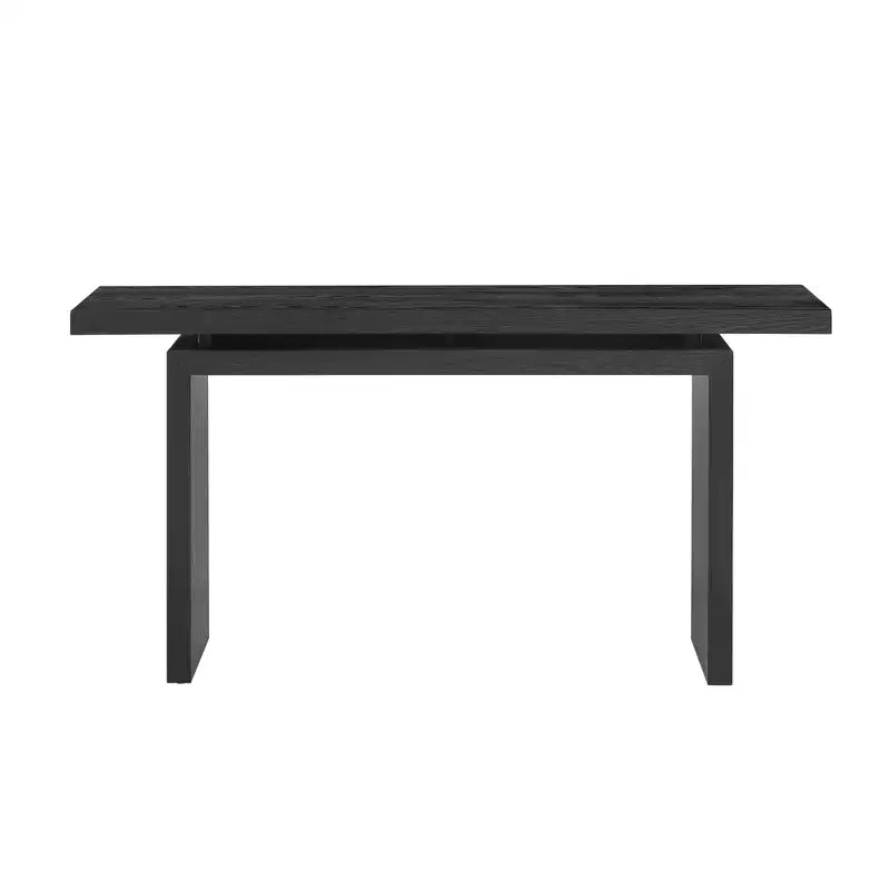 Console minimaliste avec placage en frêne, Table d'entrée en bois moderne pour l'entrée et le salon
