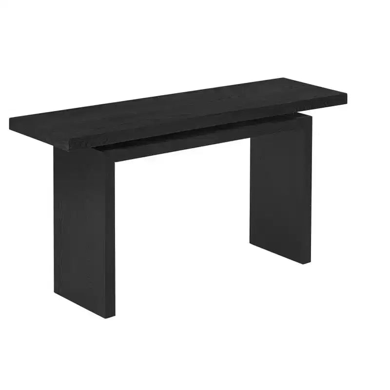 Console minimaliste avec placage en frêne, Table d'entrée en bois moderne pour l'entrée et le salon