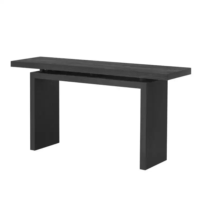 Console minimaliste avec placage en frêne, Table d'entrée en bois moderne pour l'entrée et le salon