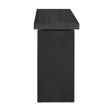 Console minimaliste avec placage en frêne, Table d'entrée en bois moderne pour l'entrée et le salon