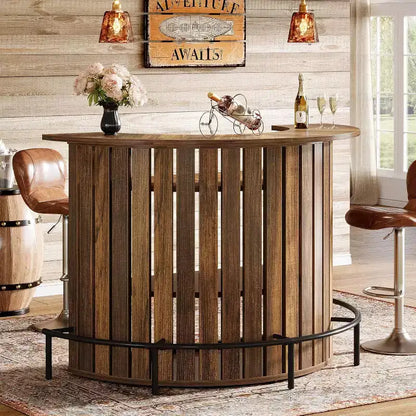 Table de bar Lantine 39.4 à 4 niveaux, meuble de bar à domicile avec repose-pieds, mini-table de bar en arc, armoire à vin moderne pour bar de maison, salon