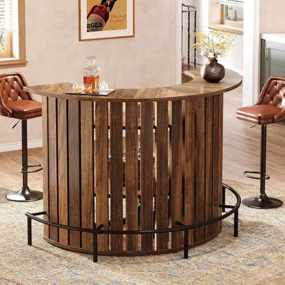Table de bar Lantine 39.4 à 4 niveaux, meuble de bar à domicile avec repose-pieds, mini-table de bar en arc, armoire à vin moderne pour bar de maison, salon