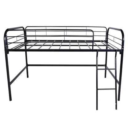 Bellemave Lit mezzanine en métal, lit mezzanine noir taille double