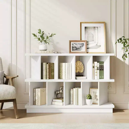 Étagère de rangement 8 cubes, Bibliothèque ouverte avec 10 panneaux arrière amovibles, Meuble de présentation pour salon, chambre ou entrée