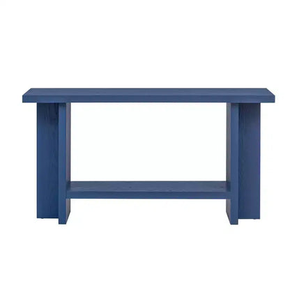 Console étroite en bois avec rangement, table d'entrée minimaliste avec pieds en T pour couloir et entrée