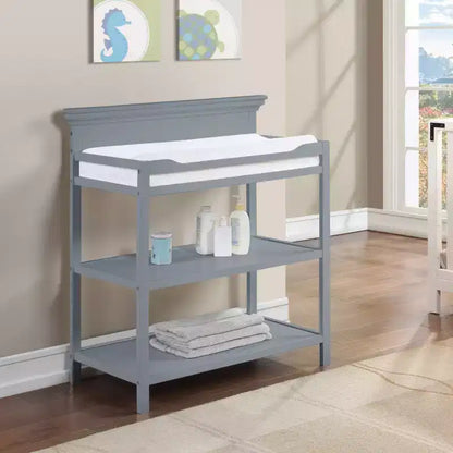 Table à langer universelle Whisen, s'adapte à tous les styles de crèche, barrières 4 côtés et design polyvalent - Gris
