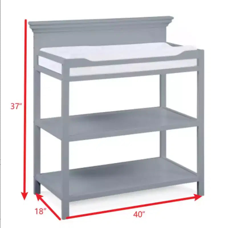 Table à langer universelle Whisen, s'adapte à tous les styles de crèche, barrières 4 côtés et design polyvalent - Gris