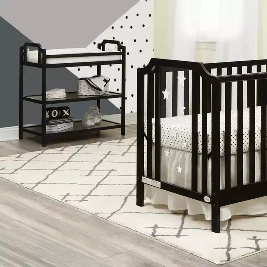 Table à langer Whisen, Sûre, Coordonnée au Lit Bébé et Polyvalence Durable - Noir