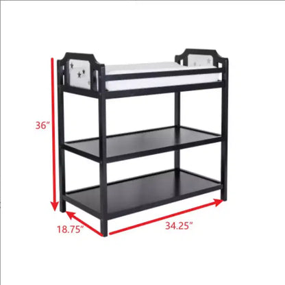 Table à langer Whisen, Sûre, Coordonnée au Lit Bébé et Polyvalence Durable - Noir