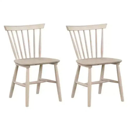 Lot de 2 chaises de salle à manger Royal Hampton, dossier à barreaux, pieds fuselés, bois de chêne blanc