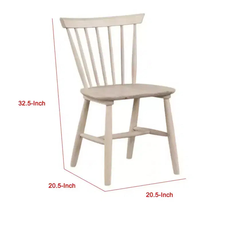 Lot de 2 chaises de salle à manger Royal Hampton, dossier à barreaux, pieds fuselés, bois de chêne blanc