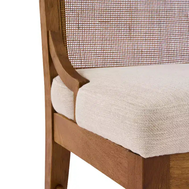 Christopher Knight Home Farida, chaise de salle à manger en bois d'hévéa rembourrée avec dossier en rotin (lot de 2)