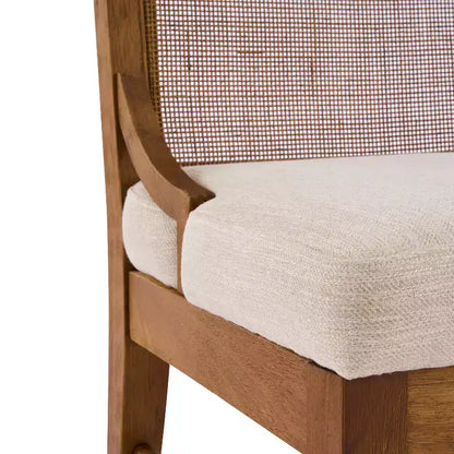 Christopher Knight Home Farida, chaise de salle à manger en bois d'hévéa rembourrée avec dossier en rotin (lot de 2)
