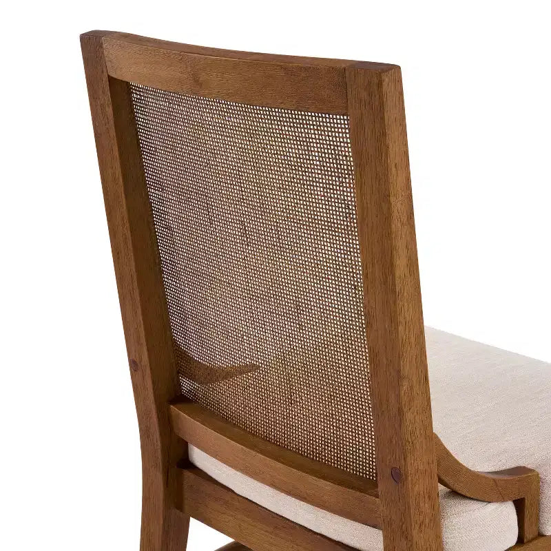 Christopher Knight Home Farida, chaise de salle à manger en bois d'hévéa rembourrée avec dossier en rotin (lot de 2)