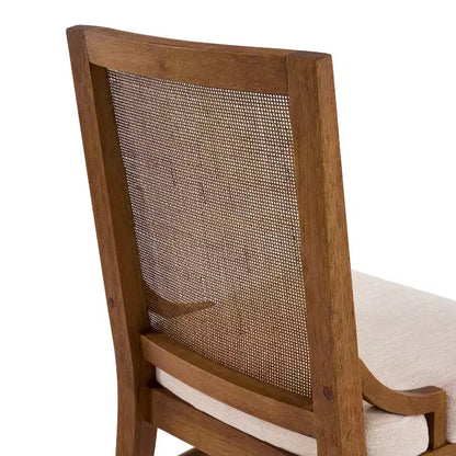 Christopher Knight Home Farida, chaise de salle à manger en bois d'hévéa rembourrée avec dossier en rotin (lot de 2)