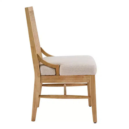 Christopher Knight Home Farida, chaise de salle à manger en bois d'hévéa rembourrée avec dossier en rotin (lot de 2)