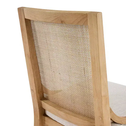 Christopher Knight Home Farida, chaise de salle à manger en bois d'hévéa rembourrée avec dossier en rotin (lot de 2)