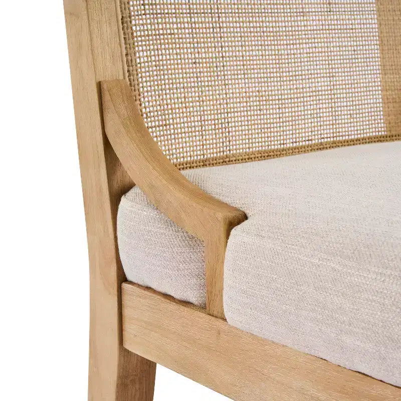 Christopher Knight Home Farida, chaise de salle à manger en bois d'hévéa rembourrée avec dossier en rotin (lot de 2)