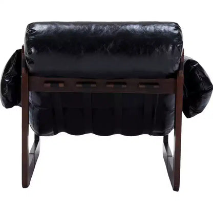Fauteuil d'appoint en cuir d'inspiration vintage Zeus & Ruta avec accoudoirs amovibles pour le salon, le bureau ou la bibliothèque
