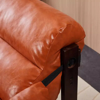 Fauteuil d'appoint en cuir d'inspiration vintage Zeus & Ruta avec accoudoirs amovibles pour le salon, le bureau ou la bibliothèque