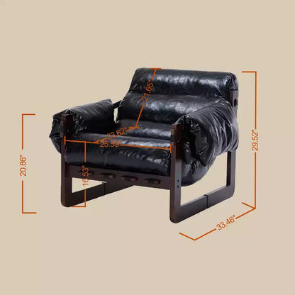 Fauteuil d'appoint en cuir d'inspiration vintage Zeus & Ruta avec accoudoirs amovibles pour le salon, le bureau ou la bibliothèque