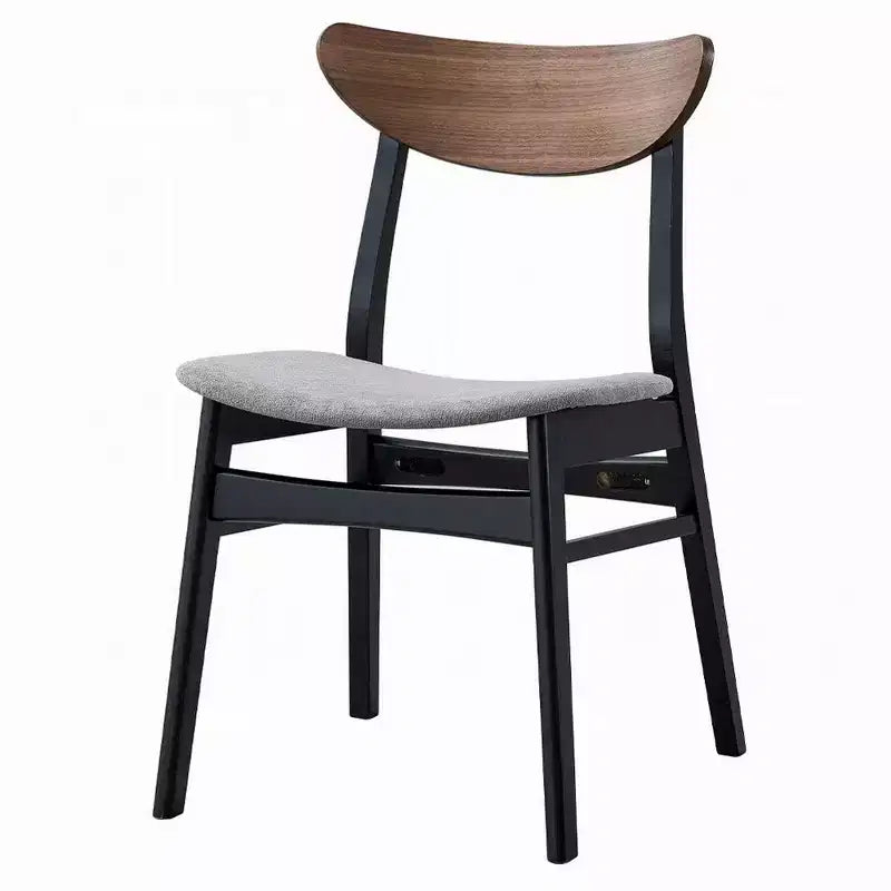 Chaise de salle à manger Royal Hampton (lot de 2), assise en lin gris, noir scandinave