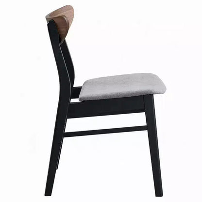 Chaise de salle à manger Royal Hampton (lot de 2), assise en lin gris, noir scandinave