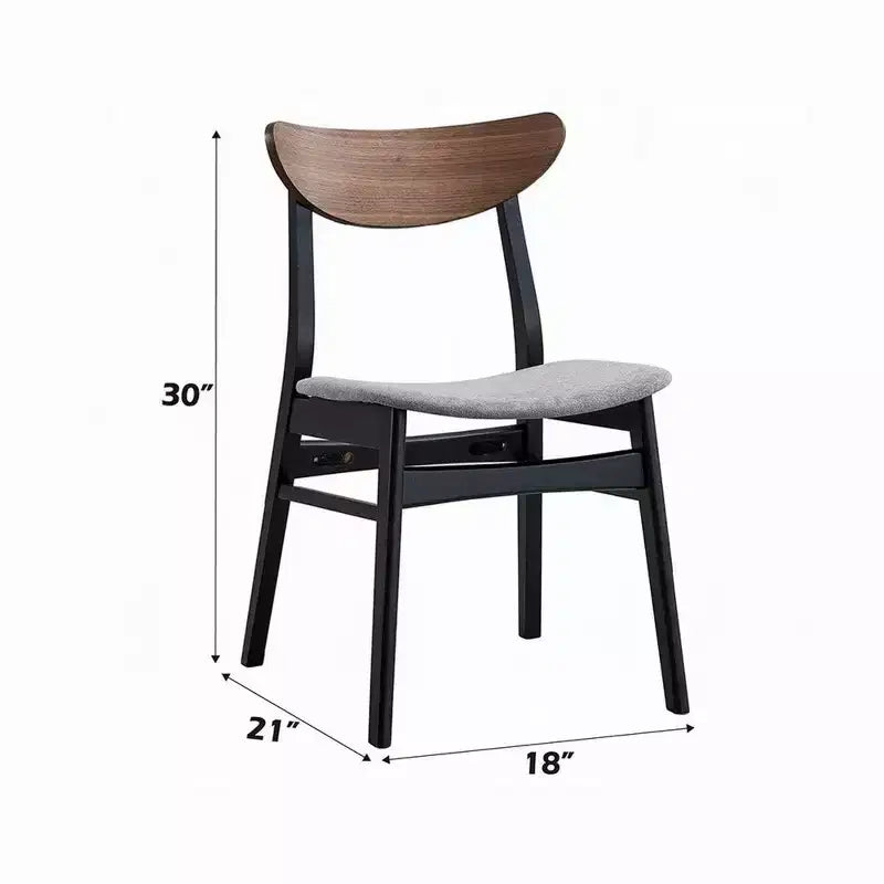 Chaise de salle à manger Royal Hampton (lot de 2), assise en lin gris, noir scandinave