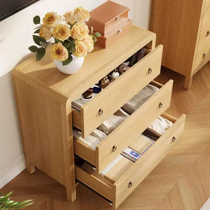Commode galbée pour chambre à coucher, commode de rangement avec poignées en métal, armoire de rangement moderne en bois pour placard, salon