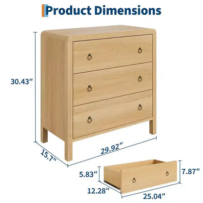 Commode galbée pour chambre à coucher, commode de rangement avec poignées en métal, armoire de rangement moderne en bois pour placard, salon