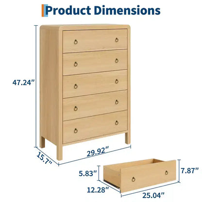 Commode galbée pour chambre à coucher, commode de rangement avec poignées en métal, armoire de rangement moderne en bois pour placard, salon