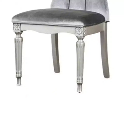 Lot de 2 chaises de salle à manger Royal Hampton, bois argenté, sièges rembourrés en tissu gris
