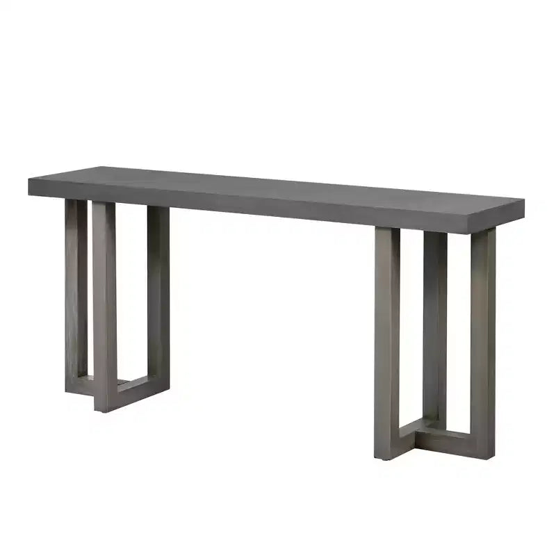 Console unique en bois au design géométrique, table d'entrée moderne en bois pour salon et entrée