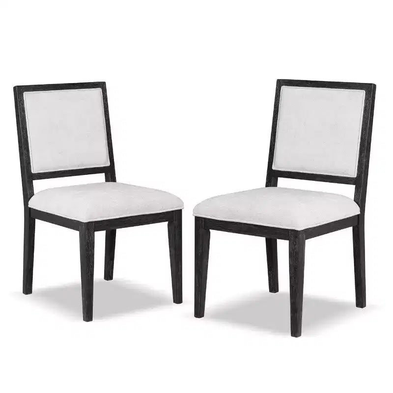 Lot de 2 chaises de salle à manger Royal Hampton, pieds de style fermier, hévéa noir
