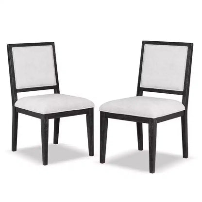 Lot de 2 chaises de salle à manger Royal Hampton, pieds de style fermier, hévéa noir