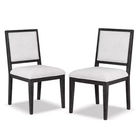 Lot de 2 chaises de salle à manger Royal Hampton, pieds de style fermier, hévéa noir