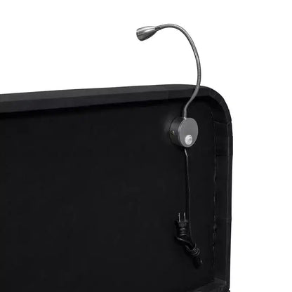 Lit capitonné Queen Size au sol avec 2 liseuses, lit plateforme en cuir PU avec tête de lit ergonomique et barrière de sécurité