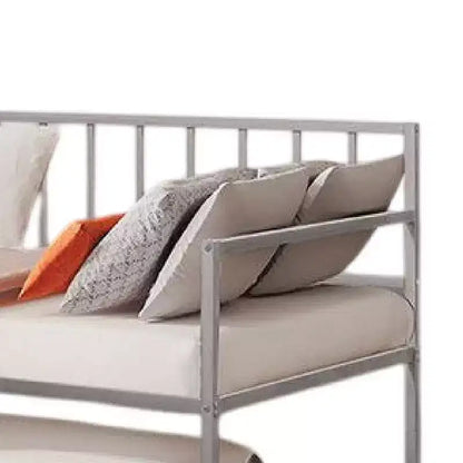 Lit de repos Royal Hampton avec lit gigogne escamotable, cadre métallique ajouré à lattes argentées