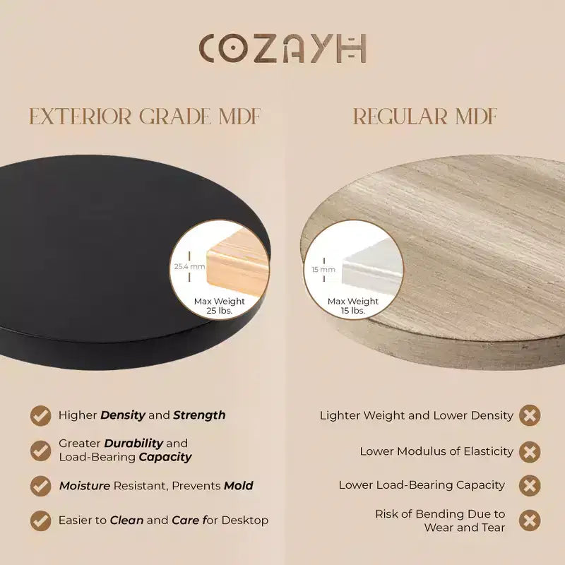 COZAYH Table d'appoint sur pied de ferme pour salon et chambres, noir, lot de 2