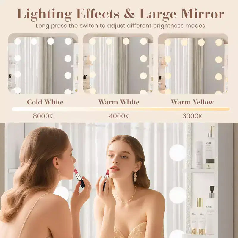 Coiffeuse avec miroir, petite coiffeuse de maquillage avec tiroirs de rangement et tabouret, coiffeuse avec porte-sèche-cheveux pour chambre de femmes et de filles