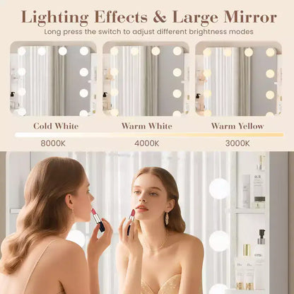 Coiffeuse avec miroir, petite coiffeuse de maquillage avec tiroirs de rangement et tabouret, coiffeuse avec porte-sèche-cheveux pour chambre de femmes et de filles