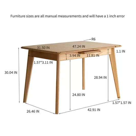 GDFStudio Isla Table à manger rectangulaire extensible en bois de chêne vieilli avec plateau à coins arrondis et glissière en métal