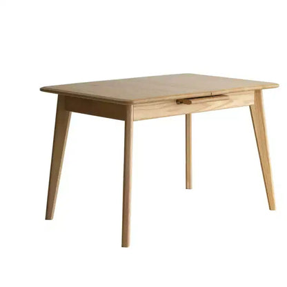 GDFStudio Isla Table à manger rectangulaire extensible en bois de chêne vieilli avec plateau à coins arrondis et glissière en métal