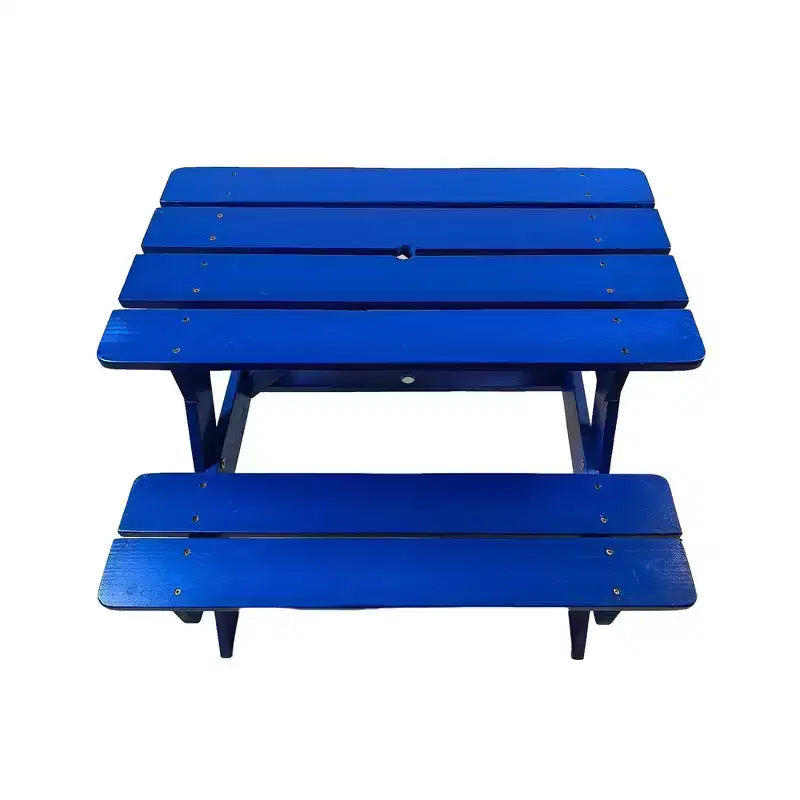 Ensemble table et chaises pour enfants Whisen, en bois massif naturel, facile à nettoyer, multifonctionnel pour le jeu, l'étude et l'extérieur - Bleu