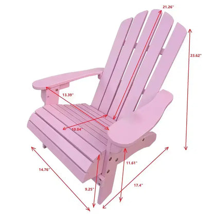 Chaise Adirondack Whisen, Bois dur de peuplier, Robuste et confortable, Montage facile pour patio/jardin