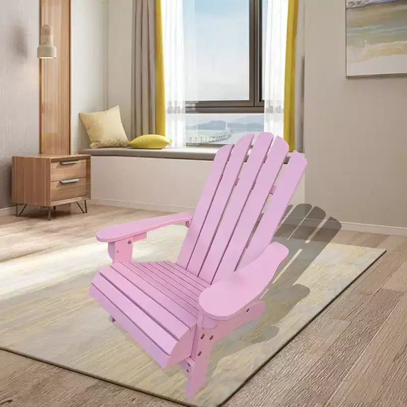Chaise Adirondack Whisen, Bois dur de peuplier, Robuste et confortable, Montage facile pour patio/jardin