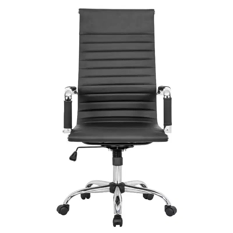 Chaise de bureau de direction HomeStock, hauteur réglable, 86 cm de haut, revêtement en similicuir gris, avec fonction pivotante